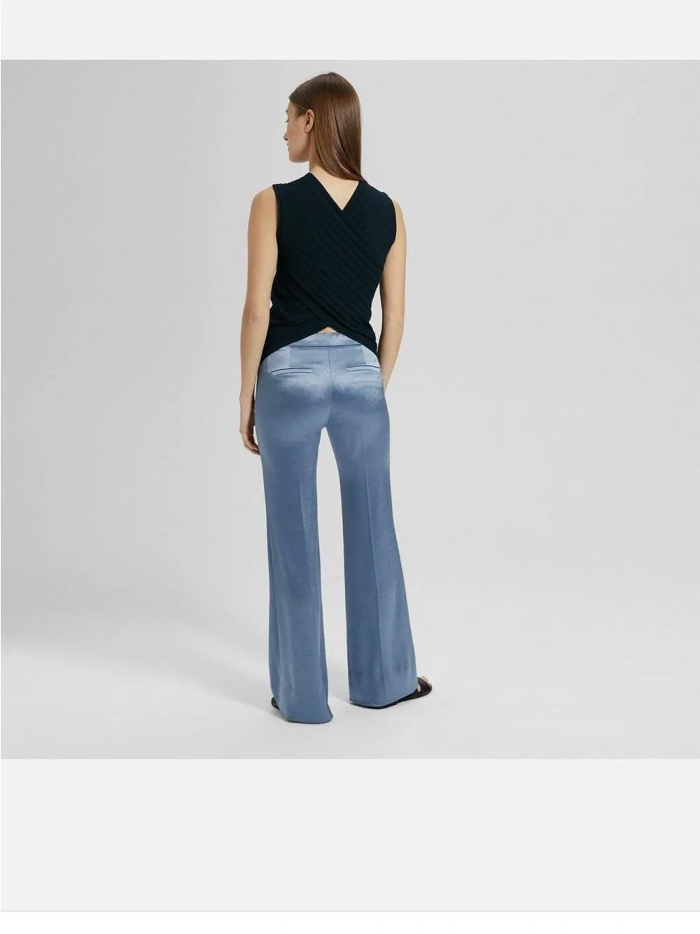 Theory blue heron double sateen clean flair pant - Picture 2 of 7
